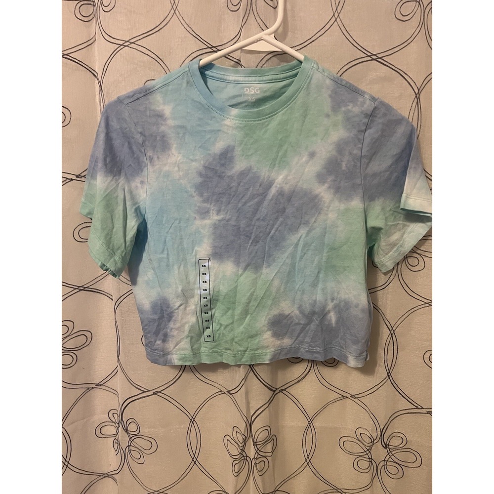 DSG Women's Colorful Tie Dye Crop Top Short Sleeve Shirt Size XS (6/7)